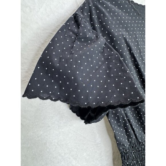 Kate Spade New York Black Pin Dot Scallop Poplin Dress Size Small NWT - Picture 15 of 16